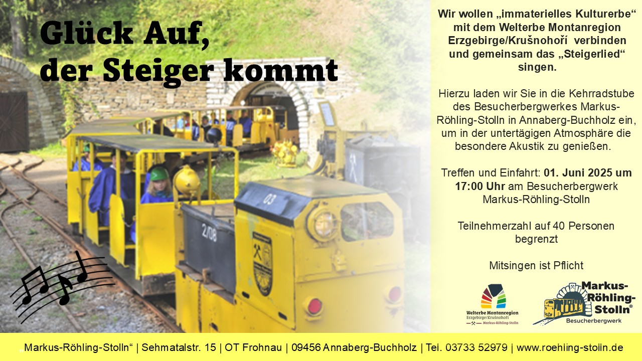Text für das Steigerlied für den 1. Juni 2025